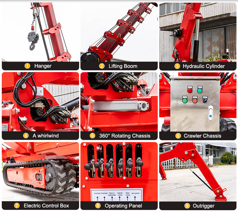 3 tons crawler spider crane