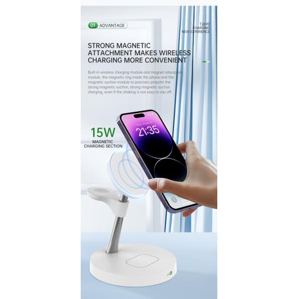 15W All In One Wireless Charger With Led Light 9V Input Voltage