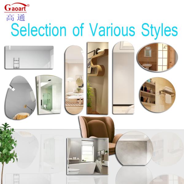 Customizable Large Glass Panels Unbreakable Wall Mirror For Wall Clear Mirror Color