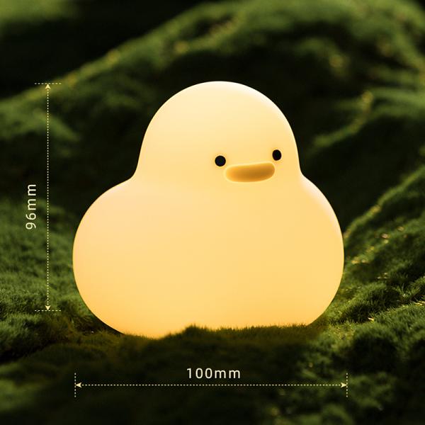 Duck Shaped Timing LED Night Light USB Rechargeable Adjustable Brightness Bedroom Lamp