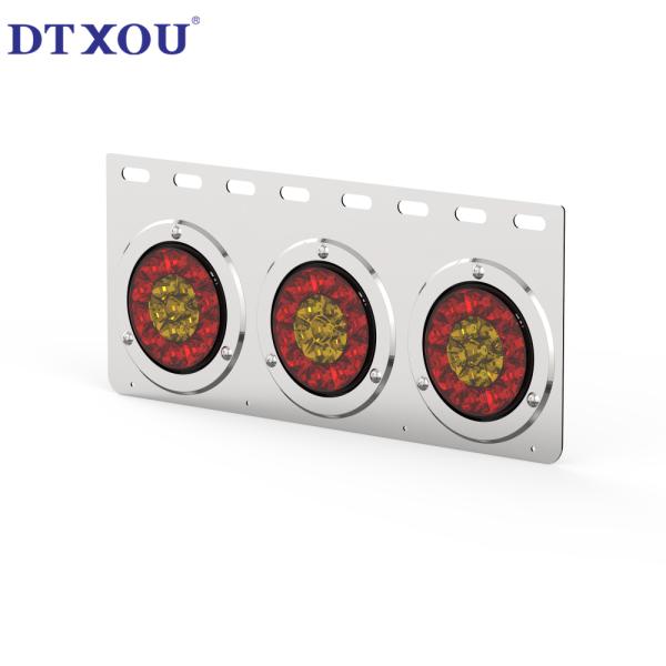 Customizable 3 Hole Mounting Brackets for 4 Inch Round Tail Lights in Stainless Steel