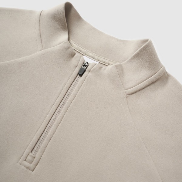 Custom OEM Half-Zip Double Fleece Raglan Sleeve Base Top