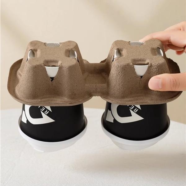 Four Cups Takeout Cup Milk Tea Coffee Packaging Base with Customized Single Cup Design