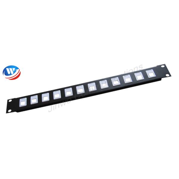 Cold Rolled Steel SPCC Fiber Optic Patch Panel 12 Port 1U 19 Inch Rack