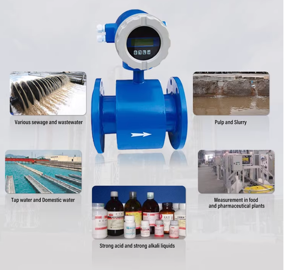 Long Lifespan Corrosion Resistant Magnetic Flow Sensor Electromagnetic Flow Transmitter