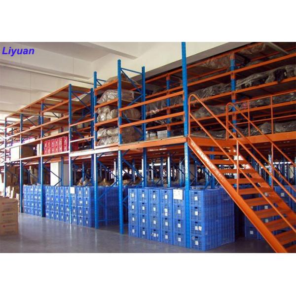 Storehouse Storage Mezzanine Structure Blue Red Coating Quick Installation