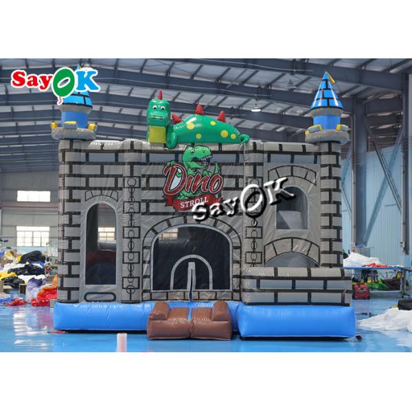 Dino Stroll Inflatable Bounce House Slide With Ball Pit Pool