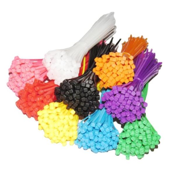 100pcs packed colored soft releasable self -locking type plastic cable Ties nylon zip ties