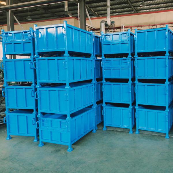 Collapsible Folding Stackable Metal Pallet Box Q235 Steel Warehouse Storage Cage