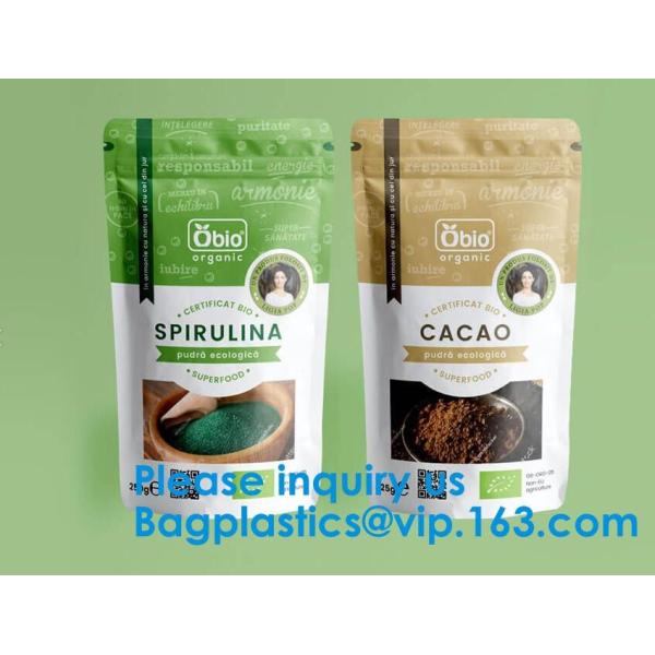 Biodegradable Foil Packaging Soft Zipper Stand Up Bottom Gusset Plastic Drinking Pouches Bags With Straws