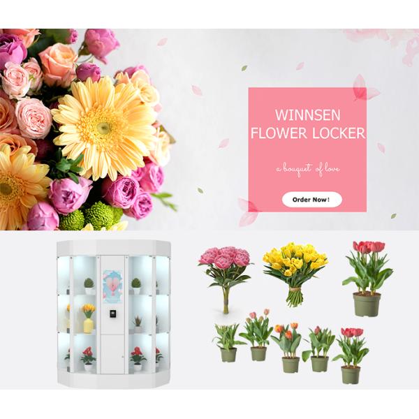 Bouquet Fresh Flower Vending Machine With 22Inch Interactive Touch Screen Refrigerated Locker