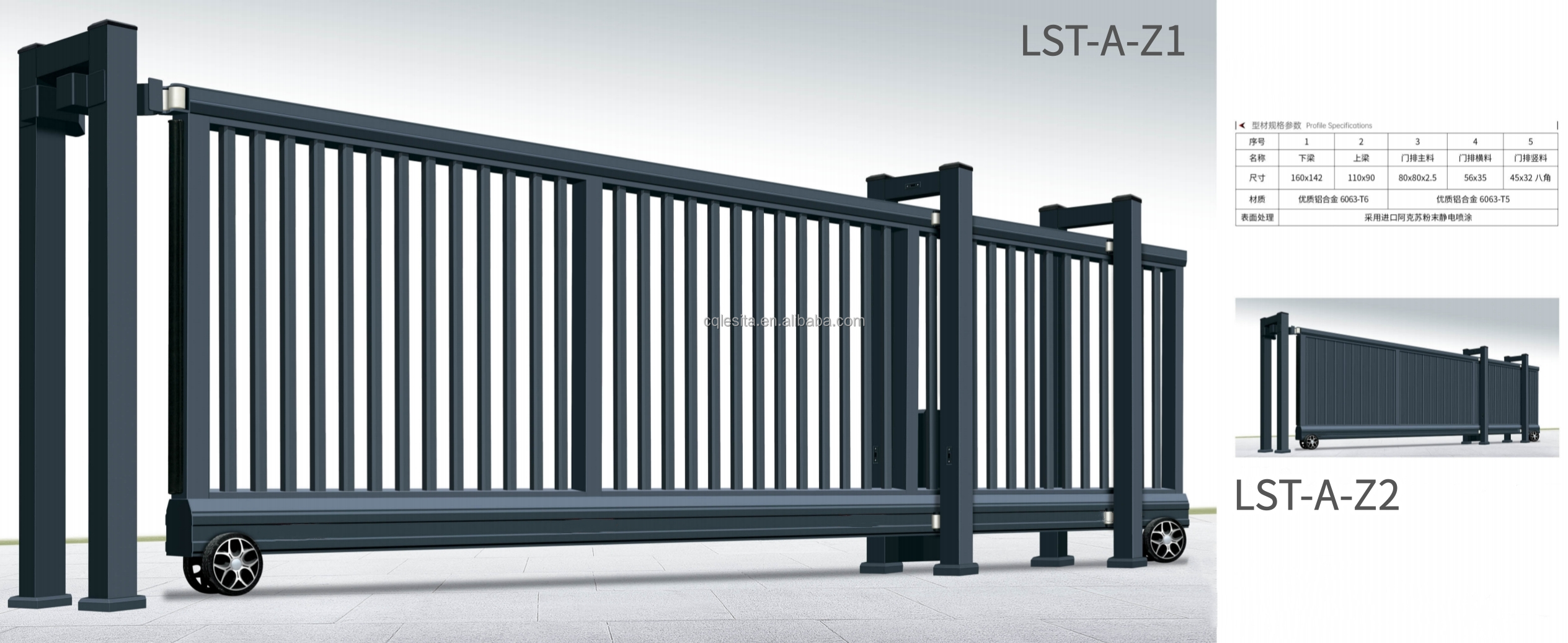 Aluminum Auto Sliding Gate for Outdoor Main Gate Security Electric Folding Automatic Retractable Gates Apartments Hotels Malls