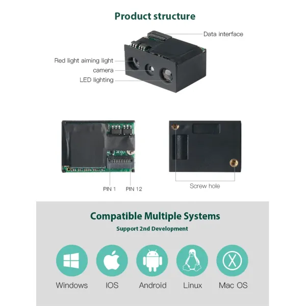 High Quality USB Fixed Kiosk 2D Good Payment Barcode Scanner Module