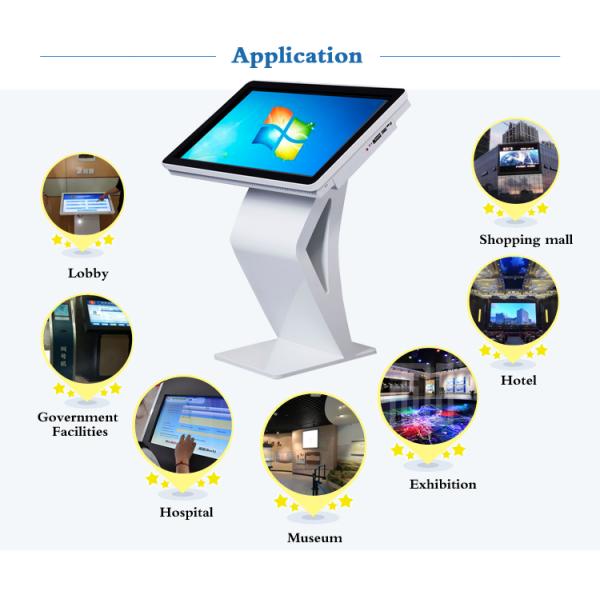 High Definition All In One Desktop Touch Screen , Floor Standing Touch Screen Kiosk