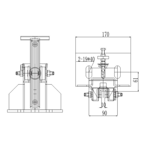 10mm 2.5m/S Elevator Spare Parts Sliding Guide Shoe High Speed
