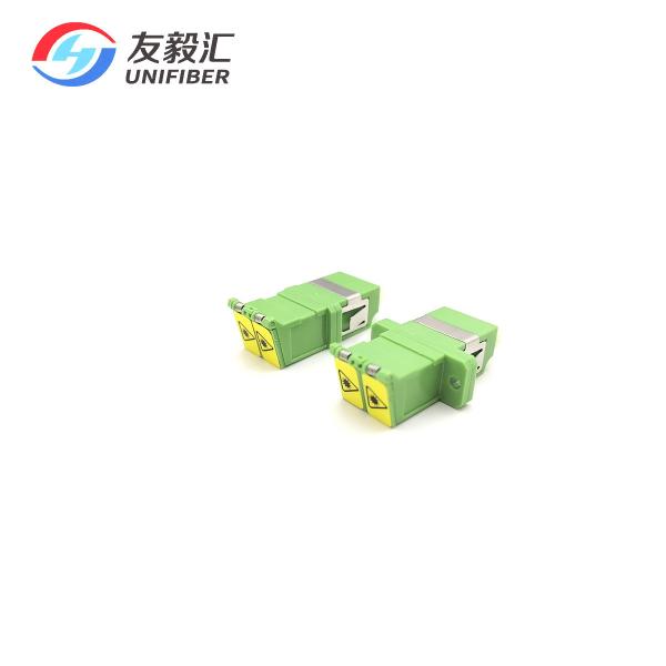 LC APC Fiber Optic Adapter Duplex Auto Shutter Zirconia FTTH With Flangeless
