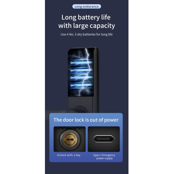 S821max Camera Smart Lock with Tuya App Remote Contorl Fingerprint Card Code Key Multi Unlock Way Smart Home Door Lock