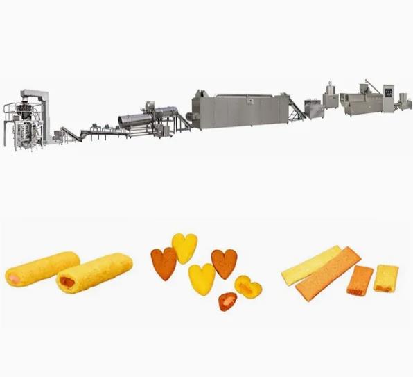 Oat Wheat Rice Puff Extruder Machine equiped with Packing Machine