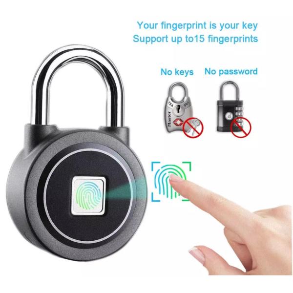 USB Interface Power Supply Cabinet Digital Padlock with App Smart Lock FB50 Pad Lock Fingerprint
