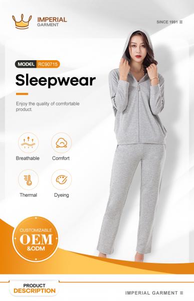 women's sleepwear Bodysuit Pajamas Wholesale Adult Women Rayon Spandex Baby French Terry Sleepwere Zip yythkg