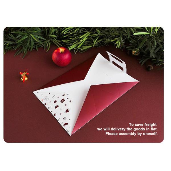 300gsm White Card Elegant Triangle Folding Paper Festive Gift Boxes
