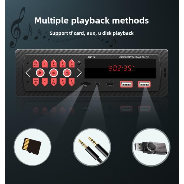 Creatall Cross-Border Exclusive Multi-Function Universal Car MP3 Player 1-Year for Bluetooth U Disk Card Lossless Music USB