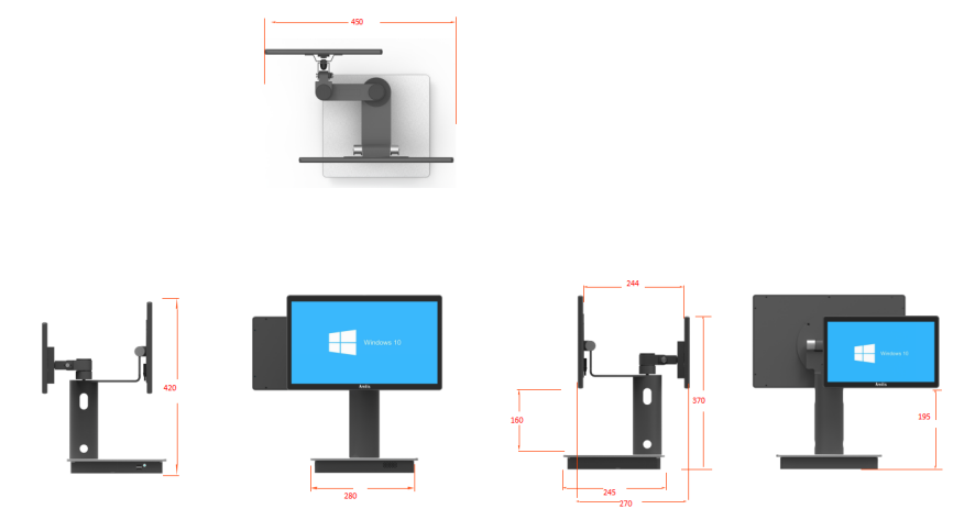 Portable Slim Windows POS Terminal With Rotatable Dual Screen 12th Gen Intel CPU For High Density Retail