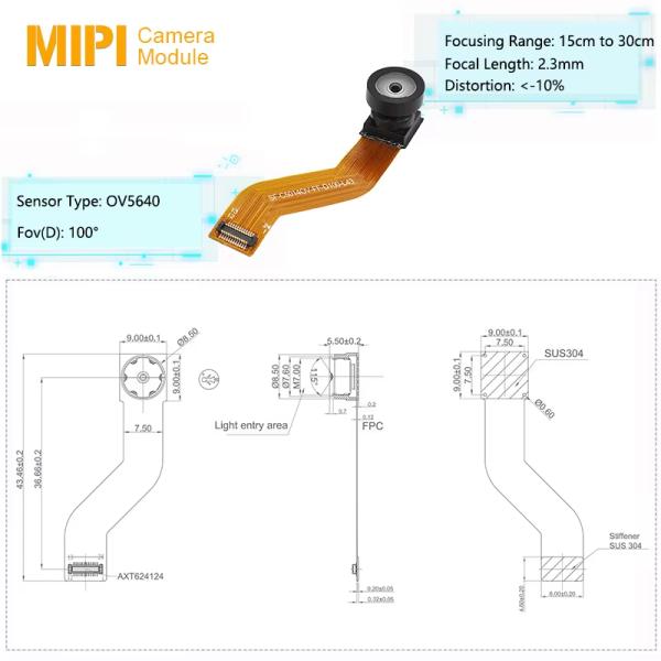 5MP 24 Pin Wide Angle OV5640 Sensor Mipi Camera Module