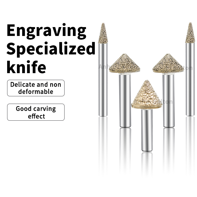 Diamond Face Mill CNC Engraving Bits Sharp Edged Cutter Tool For Marble Tombstone Lettering