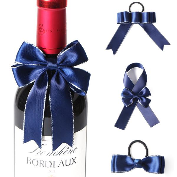 Gift Packaging Elastic Ribbon Bow with Pre-Tied Loop and Rainbow Pattern