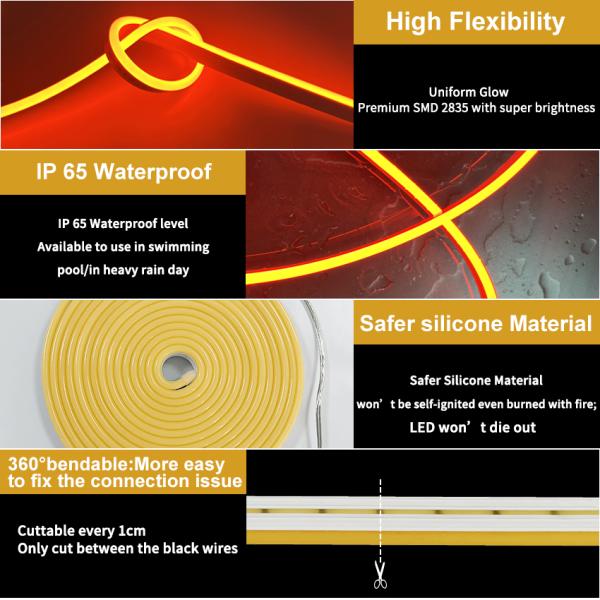 LED Neon Flex Strip, Long Lasting & Low Maintenance