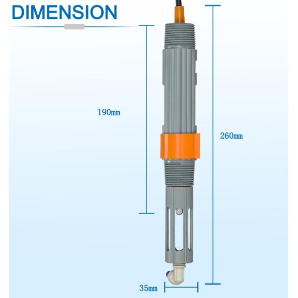 ABS Shell PH Sensor With Self-Cleaning Connector For Industrial Water