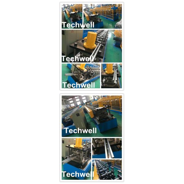 Galvanized Steel / PPGI Guide Rail Roll Form Machines With Hydraulic Punching Device