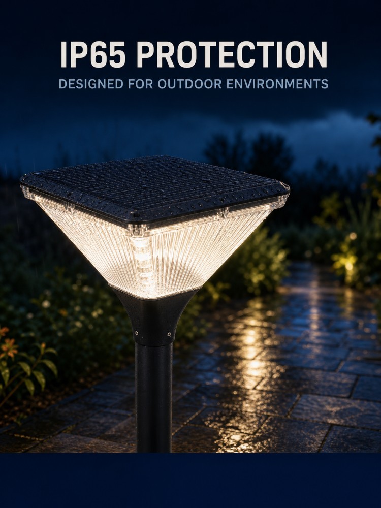 Automatic Control Solar LED Post Top Light With Ribbed Diffuser For Campuses Hotels Resorts