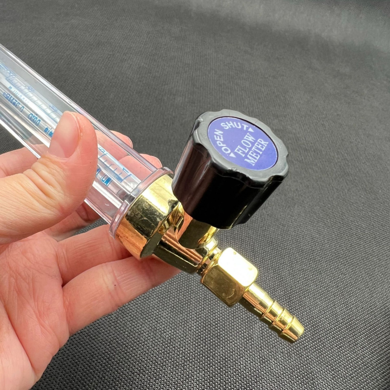 Carbon Dioxide Heating Meter Argon Pressure Reducer Flow Meter Assembly Meter Tube Flow Meter Barrel CO2 Flow Meter ,8mm Hose Connector, Adjustable