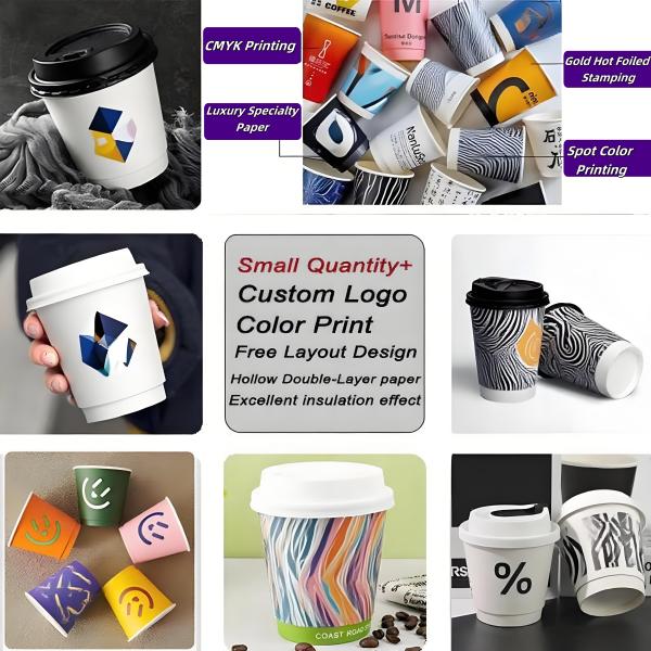 Custom Printed Biodegradable Recyclable 16oz Single Wall Disposable Takeaway Kraft Paper Cups