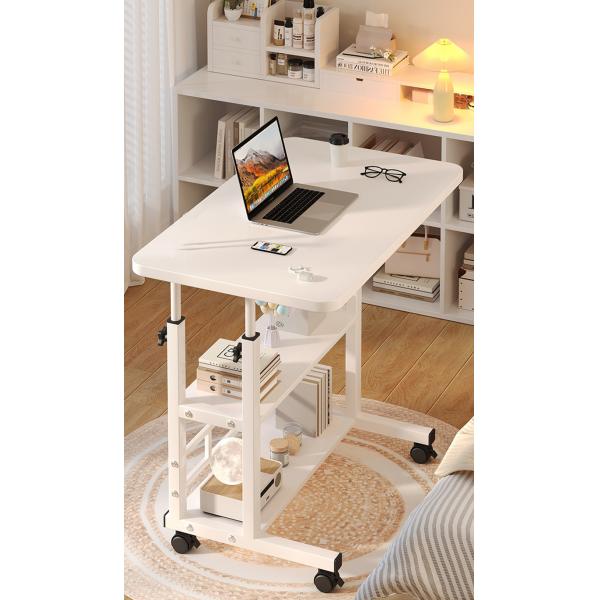 DNZ-16 Sofa Side Bed Student Study Table Adjustable Computer Desk Wood with Mobile Wheels Working Station