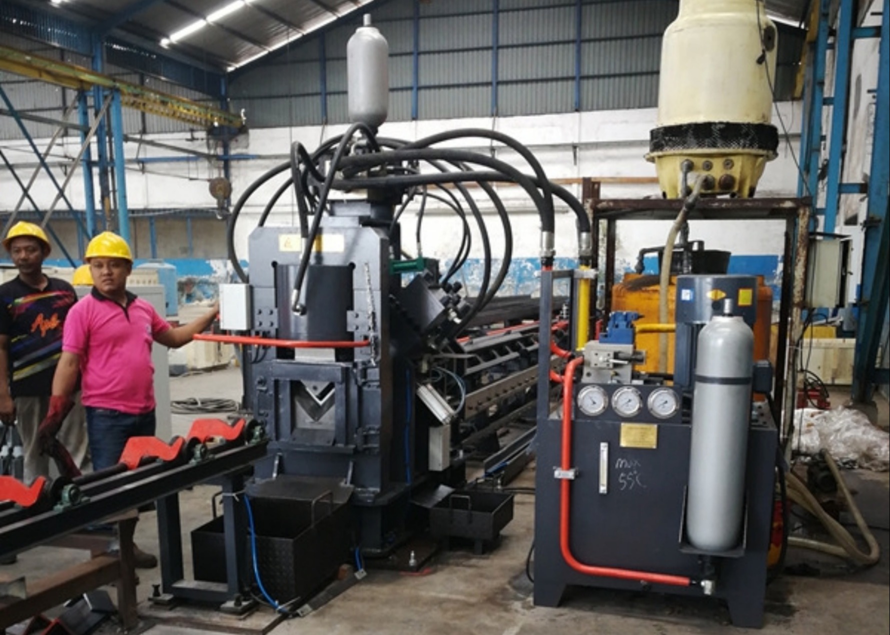 1000KN Cutting Force CNC Punching And Shearing Equipment Line ∟40×40×3～∟100×100×10mm Angle Size