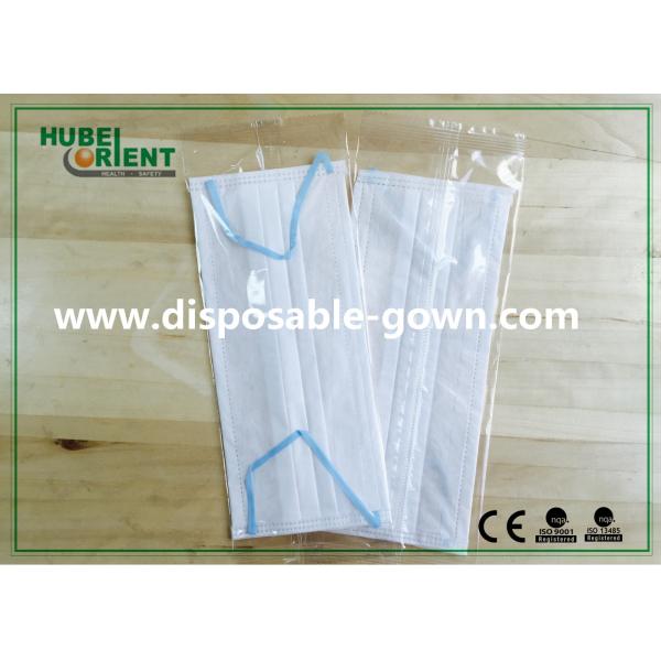 White TET PE odorless Disposable Face Mask , PU Band Ear Loop
