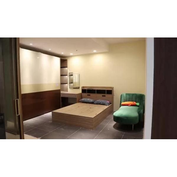 400mm Modern Modular Kitchen Cabinets With Seating Wide Pull Out Tall Larder