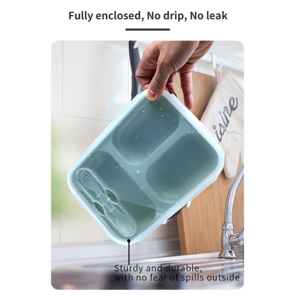 US 1000ml Thermal Lunch Box Microwave Safe 3-Compartment Customized Straight Style