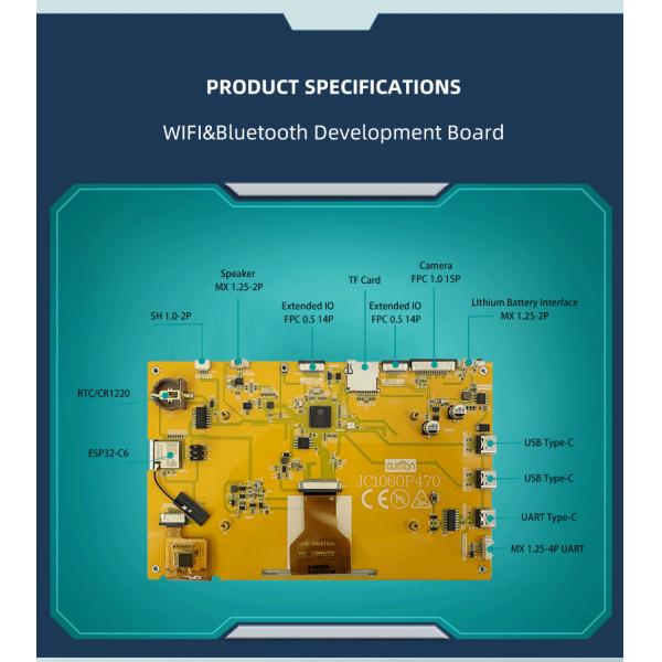 JC1060P470C_I_W IPS View ESP32 Display Unit -20C-70C Advanced Display Technology for Industrial Applications 7 inch capacitive touch screen energy