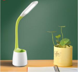 5W study led desk lamp , kids dimmable led table lamp with pen holder, desk reading light for students