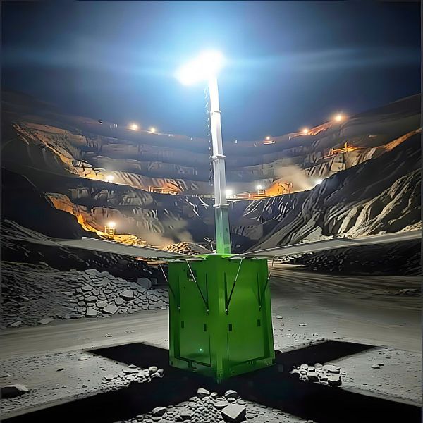 Simple Solar Light Tower Quick Deployment Mast Height 3.5M Quick Deployment Telescopic Solar LED Light Tower