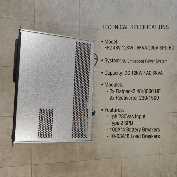 Eltek Rectiverter Power System 12KW DC 6KVA AC Smartpack2 Touch Control