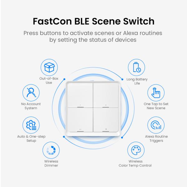 Bluetooth Smart 4 Gang Light Switch LED Light Spare Parts Touch Control