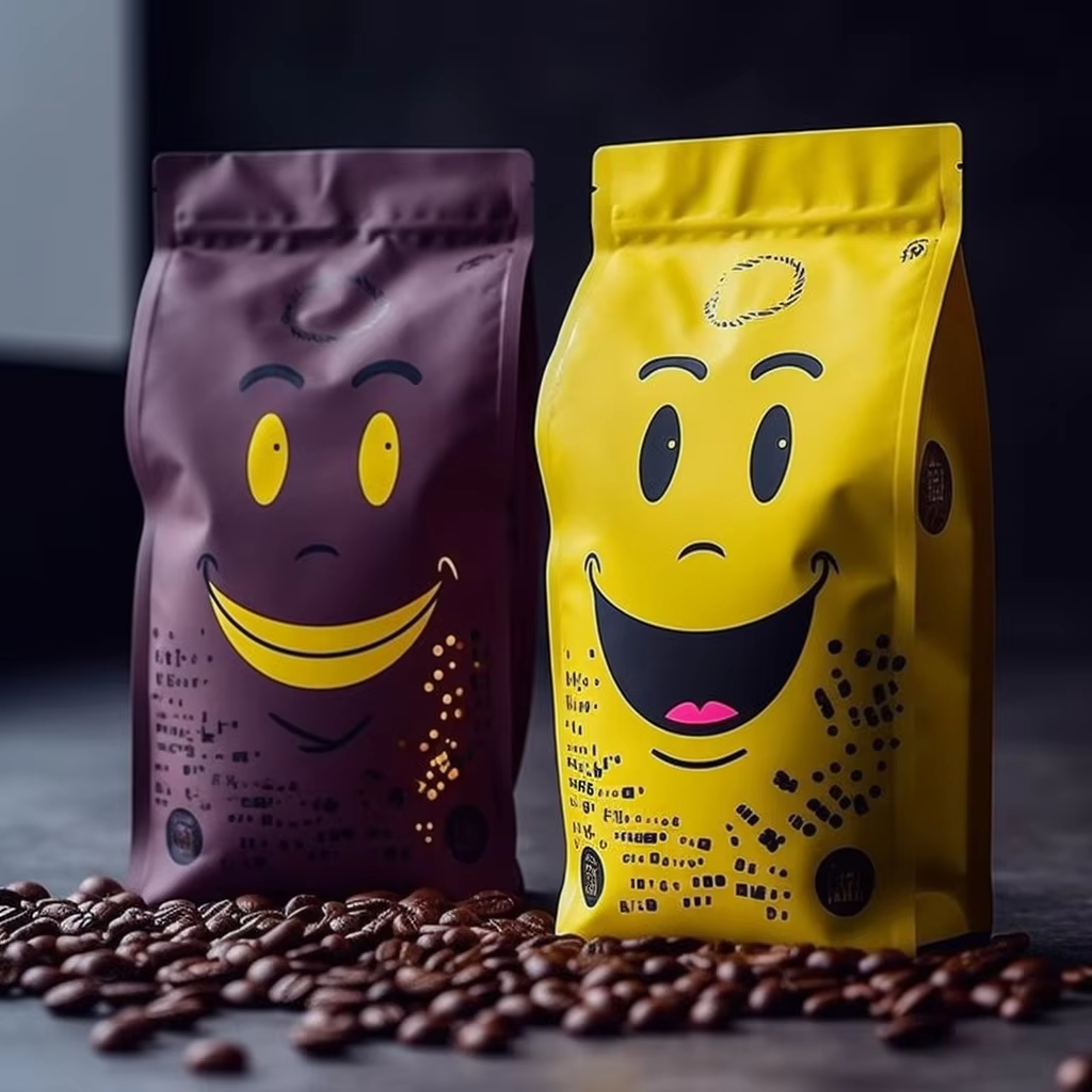 Tear Resistant Puncture Proof Design Black Plastic Flat Bottom Heat Sealed Valve Coffee Bags for Packaging