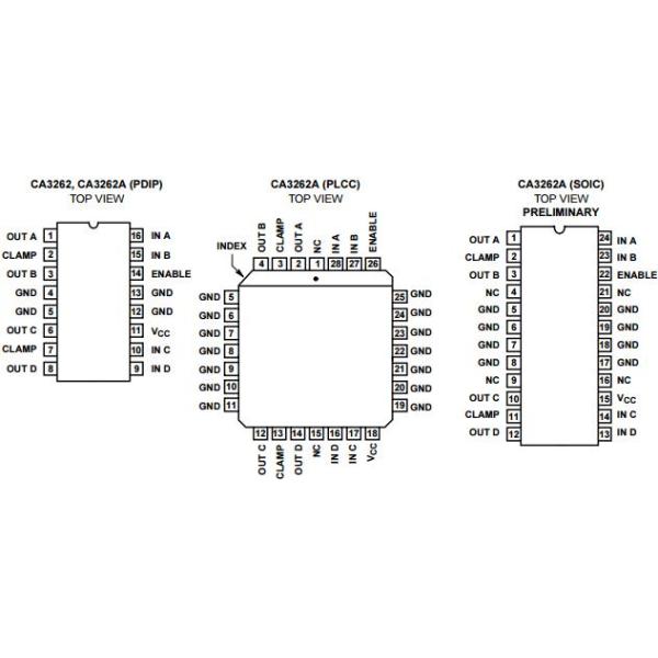 Quad-Gated, Inverting Power Drivers CA3262AQ