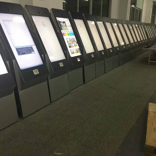 43 Inch Floor Stand Interactive IR Touch Screen Kiosk Computer Totem With Webcam And Scanner