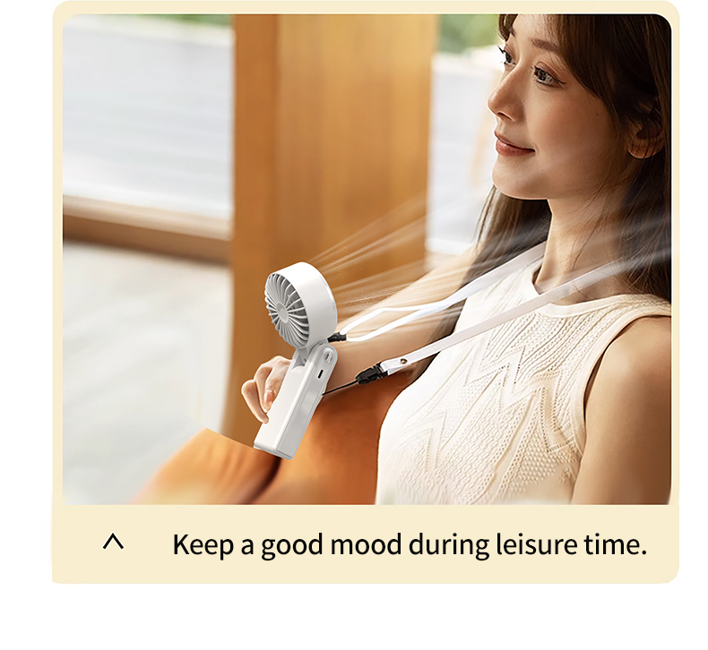 FUSMLI Portable Foldable Handheld Neck Fan Visual Digital Battery Display Stylish Color Combinations Effortless Cooling Anywhere